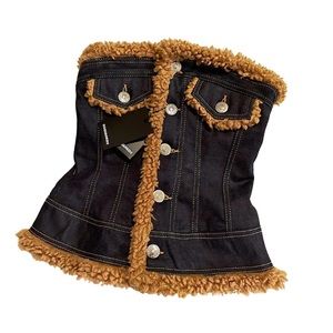 Dsquared2 Shearling Lined Denim Corset